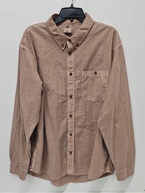NWT Nike Men’s Loose Fit Button-Down Casual Shirt - Taupe Size X-Large
